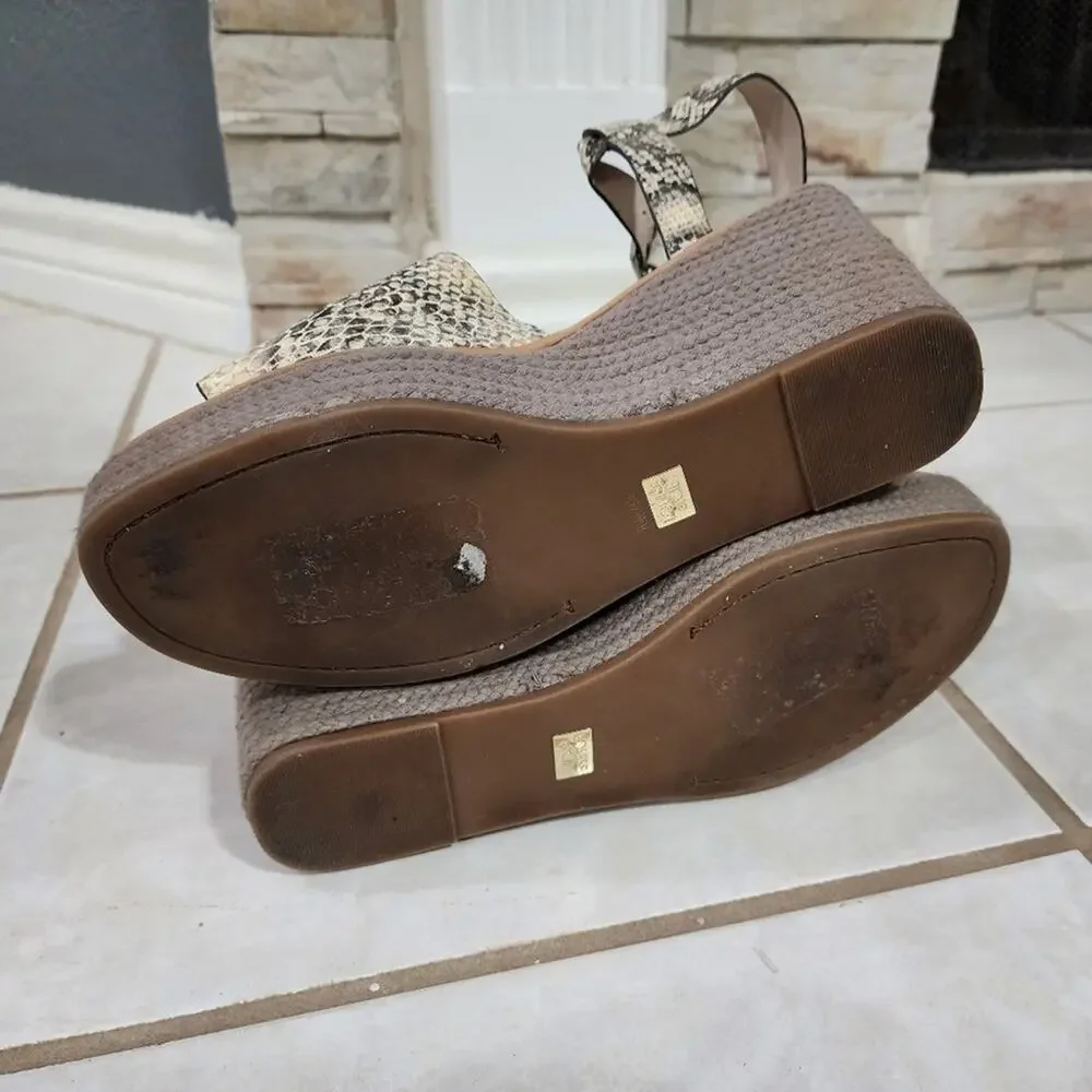 Louise Et Cie Paley Snakeskin Platform Wedge‎ Espadrille Sandals size 42 10 us